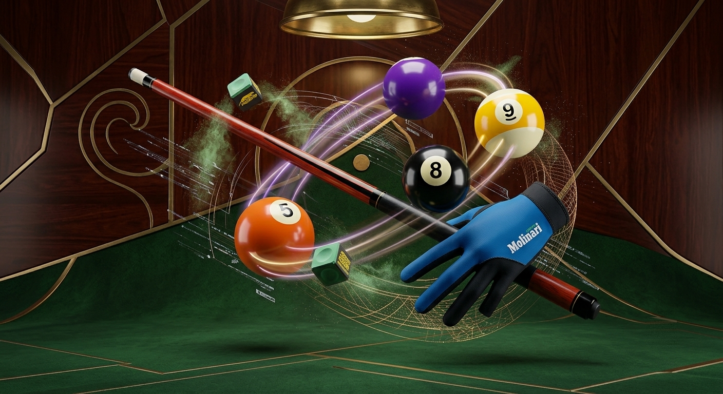 Bilardo ıstakası, toplar ve eldiven